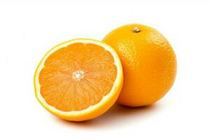 Orange fruit isolated on white background.Generative Ai. photo