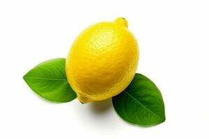 Lemon fruit isolated on white background.Generative Ai. photo