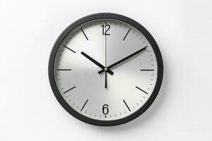 Modern wall clock isolated on white background.Generative Ai. photo