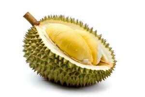 Durian isolated on white background.Generative Ai. photo