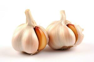 Garlic isolated on white background.Generative Ai. photo