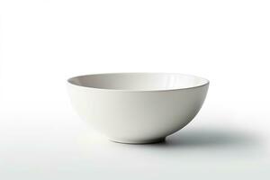 White ceramic bowl isolated on white background.Generative Ai. photo