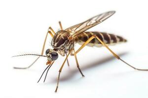 Mosquito isolated on white background.Generative Ai. photo