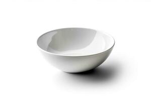 White ceramic bowl isolated on white background.Generative Ai. photo