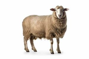 Sheep isolated on white background.Generative Ai. photo