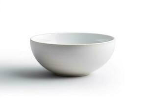 White ceramic bowl isolated on white background.Generative Ai. photo