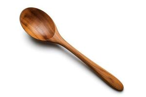 Wooden Spoon isolated on white background.Generative Ai. photo