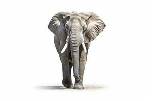 Elephant isolated on white background.Generative Ai. photo