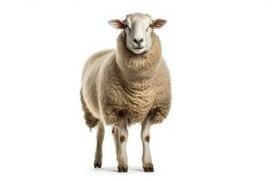 Sheep isolated on white background.Generative Ai. photo