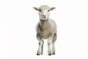 Sheep isolated on white background.Generative Ai. photo