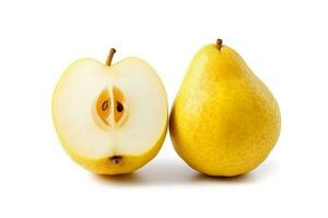 Chinese pear isolated on white background .Generative Ai. photo