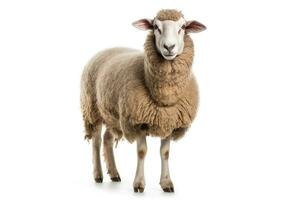 Sheep isolated on white background.Generative Ai. photo