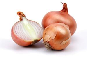 Shallots isolated on white background.Generative Ai. photo