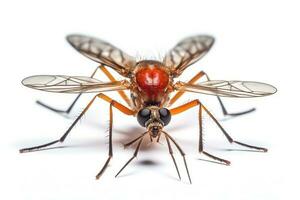 Mosquito isolated on white background.Generative Ai. photo