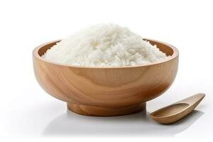 Rice isolated on white background.Generative Ai. photo