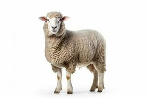 Sheep isolated on white background.Generative Ai. photo