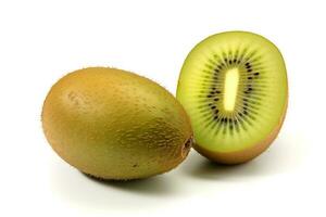 Kiwi fruit sliced isolated on white background.Generative Ai. photo