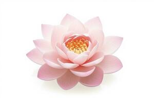 Pink lotus flower isolated on white background.Generative Ai. photo