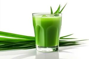 Pandan Juice  isolated on white background.Generative Ai. photo