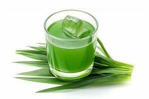 Pandan Juice  isolated on white background.Generative Ai. photo