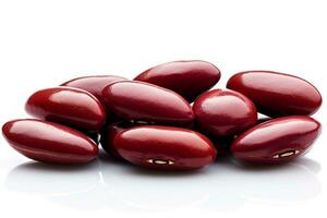 Red bean isolated on white background.Generative Ai. photo