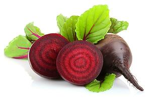 Fresh beetroot isolated on white background.Generative Ai. photo