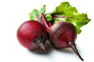 Fresh beetroot isolated on white background.Generative Ai. photo