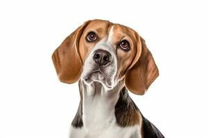 Beagle dog isolated on white background.Generative Ai. photo