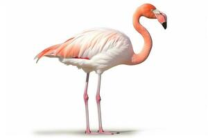 Flamingo isolated on white background.Generative Ai. photo