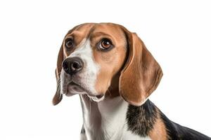 Beagle dog isolated on white background.Generative Ai. photo