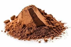 Cocoa powder isolated on white background.Generative Ai. photo