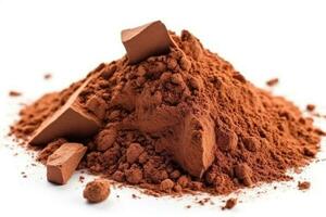 cacao polvo aislado en blanco fondo.generativo ai. foto