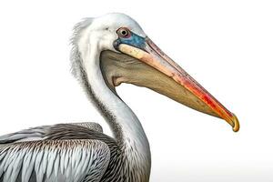 Pelican isolate on white background.Generative Ai. photo