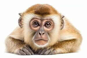 Monkey isolate on white background.Generative Ai. photo