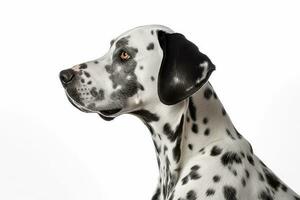 Dalmatian dog isolate on white background.Generative Ai. photo
