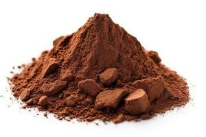 Cocoa powder isolated on white background.Generative Ai. photo