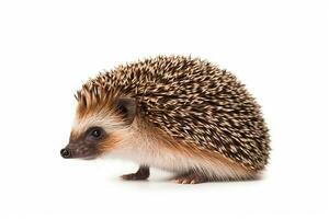 Hedgehog isolated on a white background.Generative Ai. photo