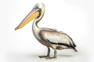 Pelican isolate on white background.Generative Ai. photo
