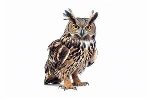 Owl isolate on white background.Generative Ai. photo
