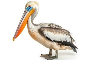 Pelican isolate on white background.Generative Ai. photo