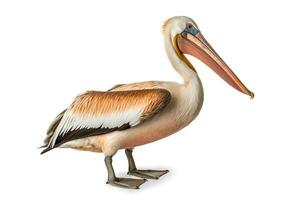 Pelican isolate on white background.Generative Ai. photo