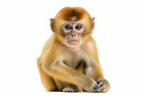 Monkey isolate on white background.Generative Ai. photo