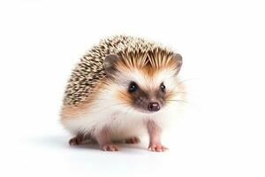 Hedgehog isolated on a white background.Generative Ai. photo