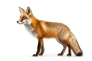 Red fox isolated on a white background.Generative Ai. photo