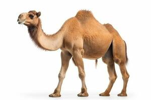 Camel isolate on white background .Generative Ai. photo