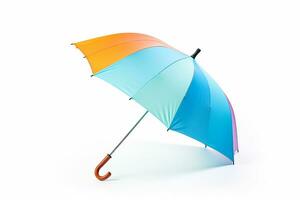 Colorful umbrella isolated on white background .Generative Ai. photo