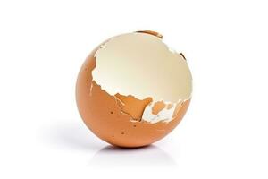 cáscara de huevo aislado en blanco antecedentes .generativo ai. foto
