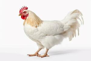 White chicken isolate on white background.Generative Ai. photo