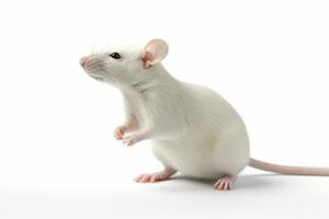 White rat isolate on white background.Generative Ai. photo