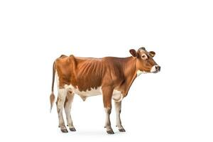 Cow isolate on white background.Generative Ai. photo